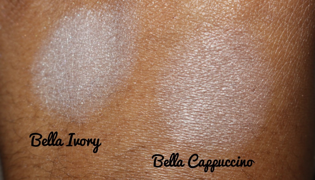 Milani Cosmetics Bella Gel Powder Eyeshadows Swatches Bella Ivory and Bella Cappuccino.jpg